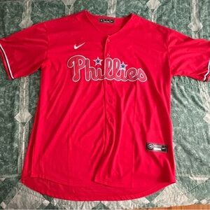 Nike Red Phillies Baseball Jersey